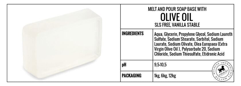 NOVEDAD: Base para hacer jabón de glicerina con Aceite de Oliva SSL FREE