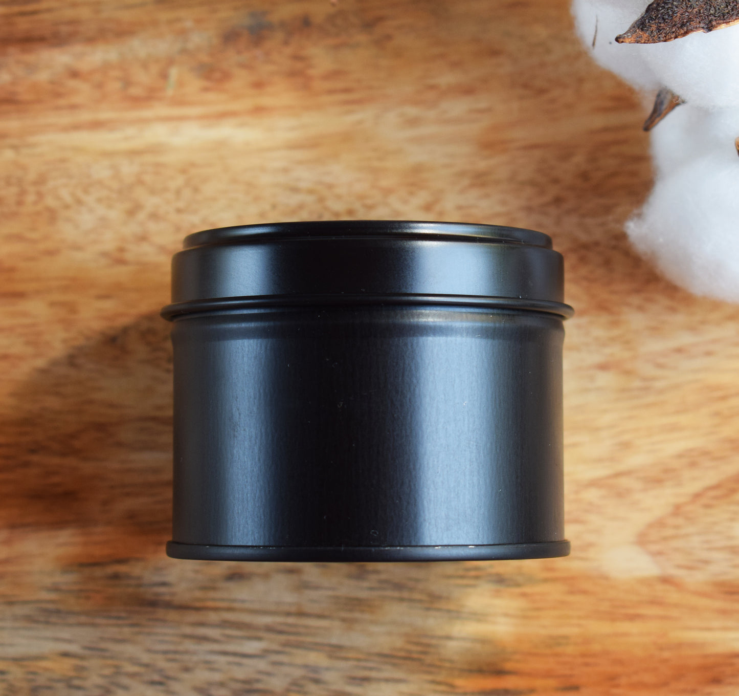 Matte Black Tin with lid  100 ml