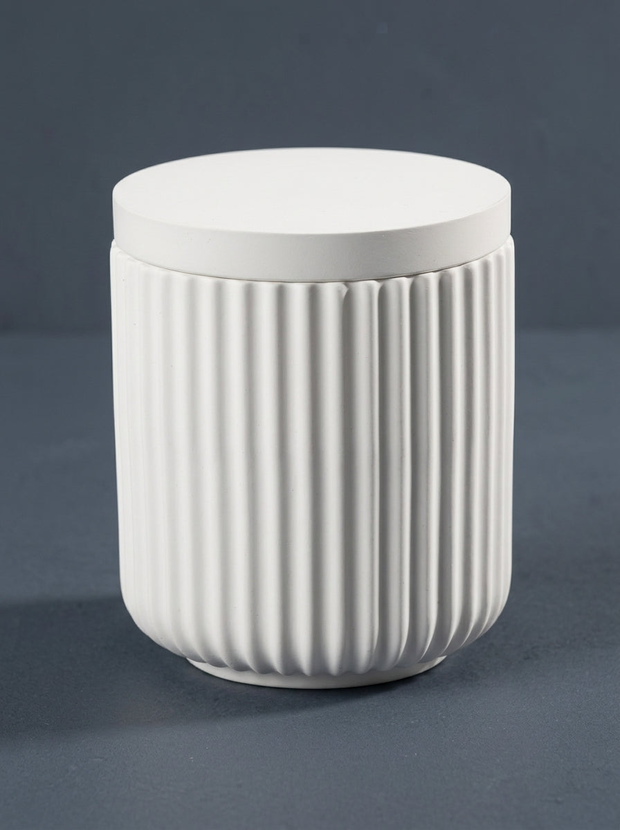 Molde de Silicona para Recipiente Estriado con Tapa (8,5 x 7 cm) – Resina y Cerámica